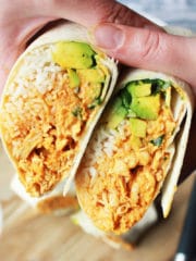 Chicken burritos with homemade chipotle sauce