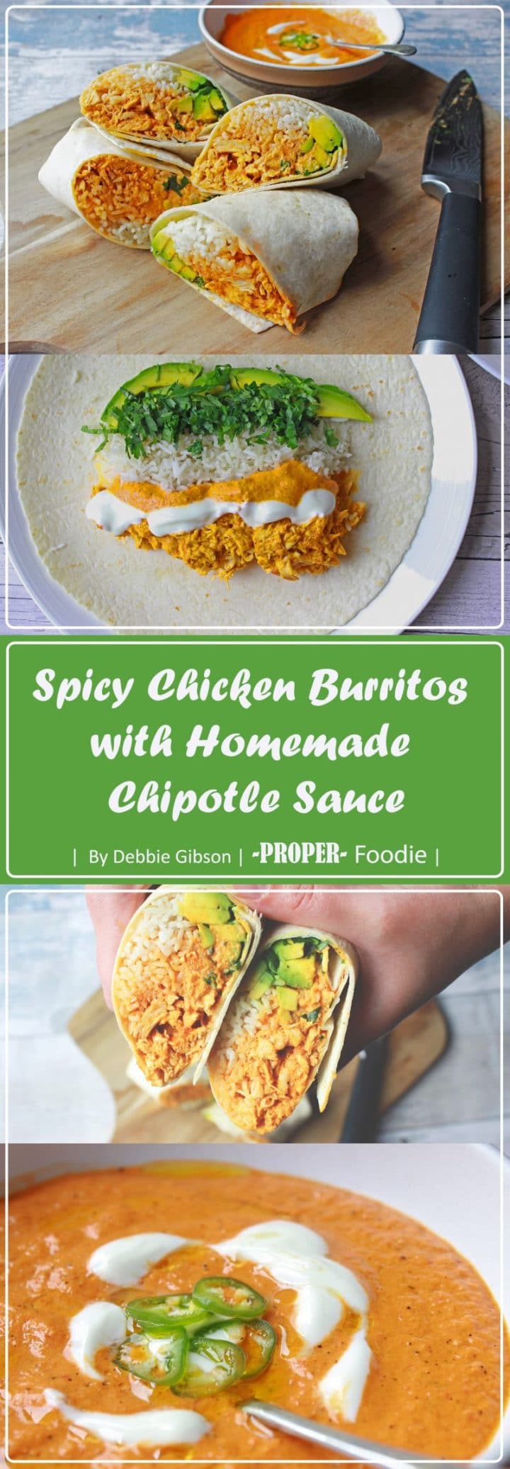 Chicken Tinga burritos with homemade chipotle sauce ProperFoodie