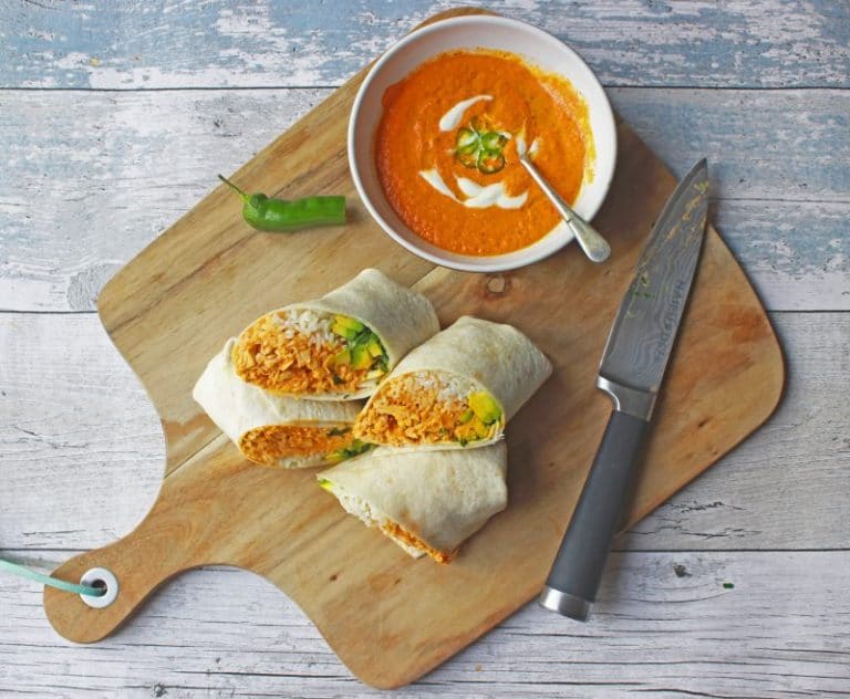 Chicken Tinga burritos with homemade chipotle sauce ProperFoodie
