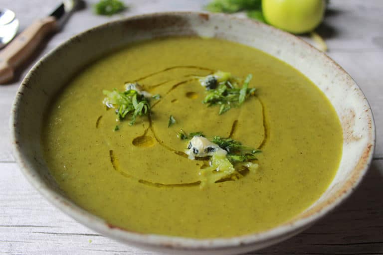 Celery, Apple and Blue Cheese Soup ProperFoodie