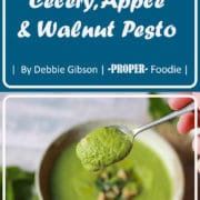 Walnut, apple and walnut pesto with earthy autumnal flavours for that perfect addition to your pizza, lasagna, pasta, or sweet potato.