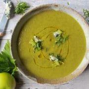 celery, apple and blue cheese garden soup | ProperFoodie