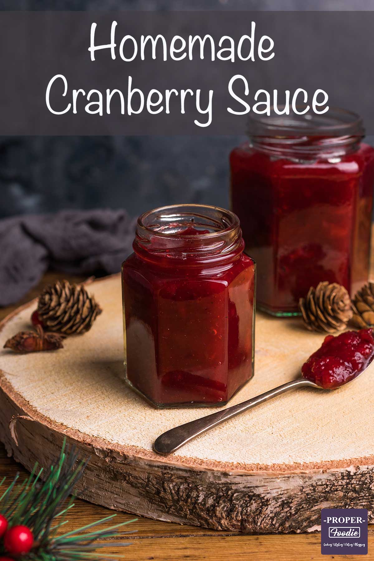 Cranberry, apple and nutmeg sauce a great homemade Christmas present and perfect condiment to Christmas dinner