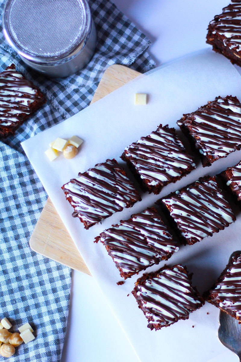 Birthday Brownies with White Vanilla Frosting and Sprinkles