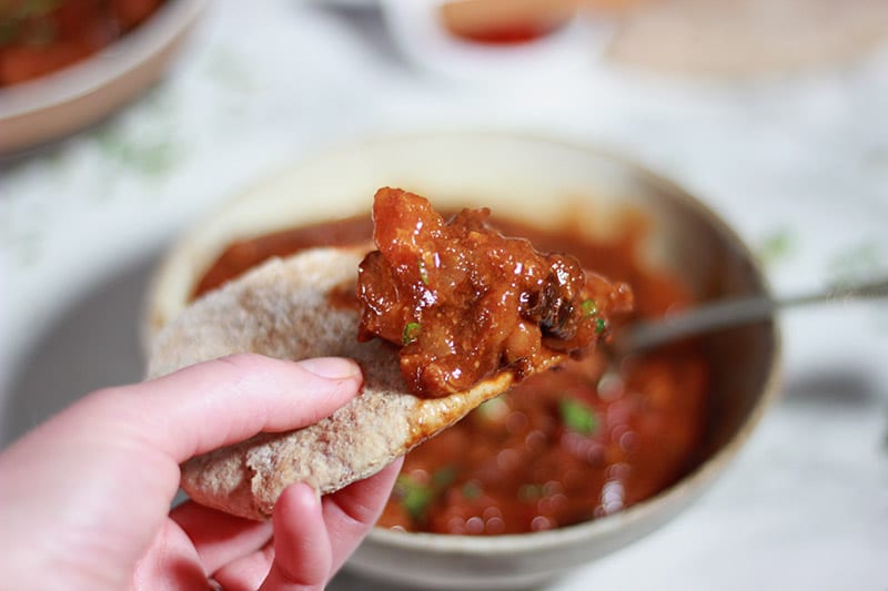 A rich, aromatic, turkey, squash and prune slow cooker tagine, cooked ...