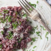 Arborio rice gently stewed in butter and amarone red wine