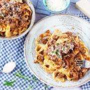 salami bolognese with homemade pasta