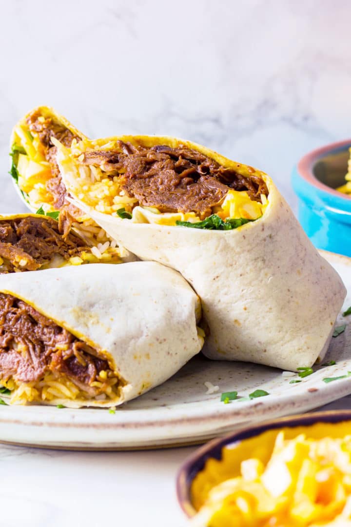 Slow cooked beef brisket burrito with slaw ProperFoodie