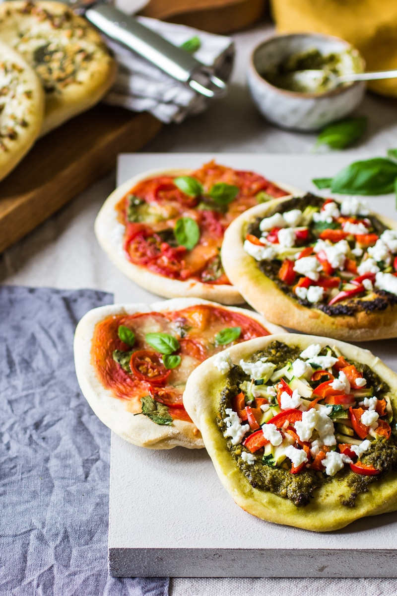 homemade mini pizza with homemade dough