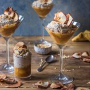 Autumnal Bircher muesli with stewed apples