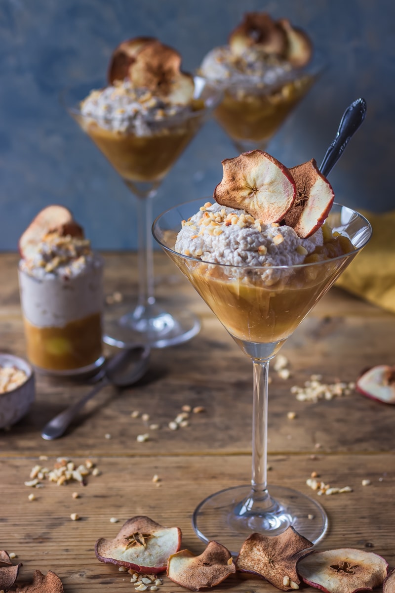 Autumnal Bircher muesli with stewed apples