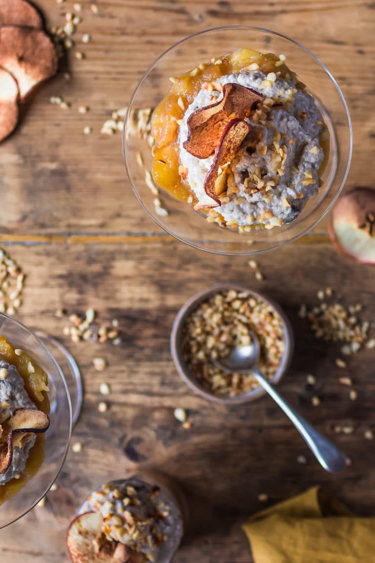 Bircher muesli with stewed apples and apple crisps ProperFoodie
