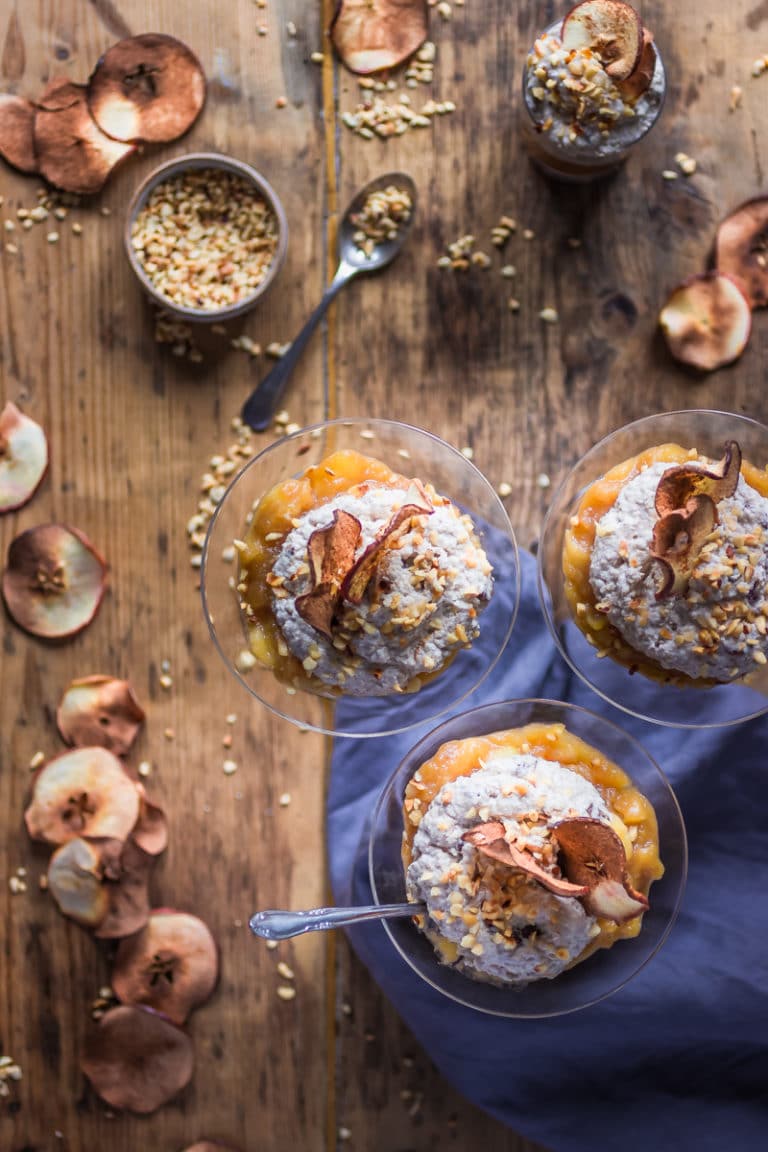 Bircher muesli with stewed apples and apple crisps ProperFoodie