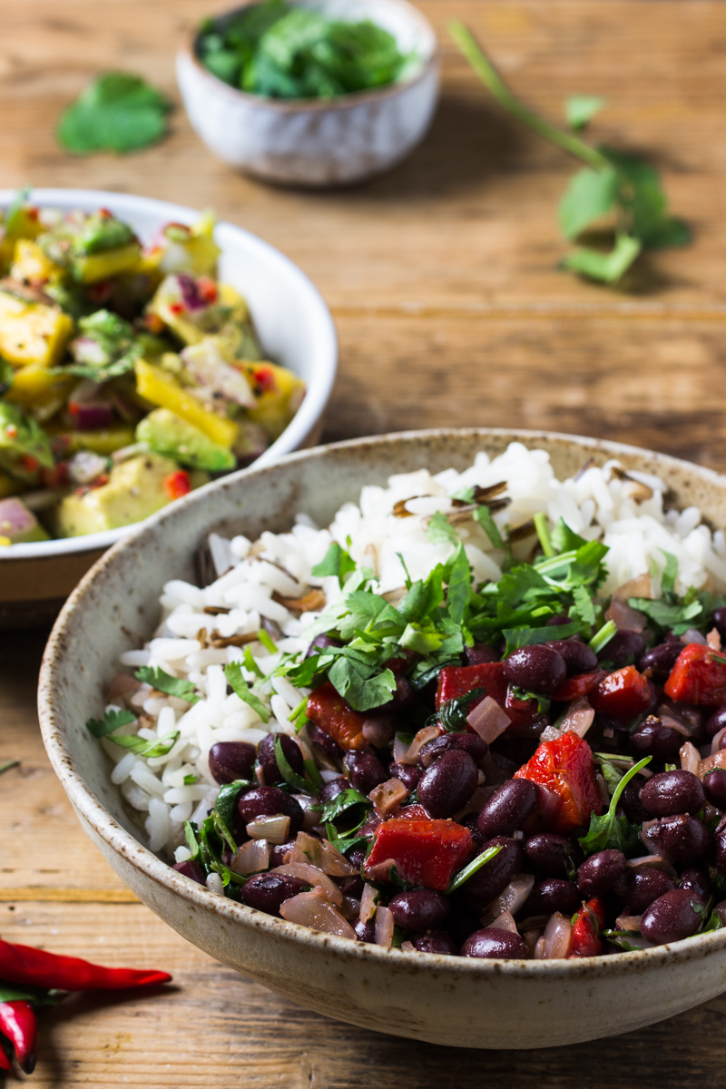 Black Bean Rice Cooked In Lime And Red Pepper Properfoodie