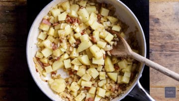 add butter onions and potatoes
