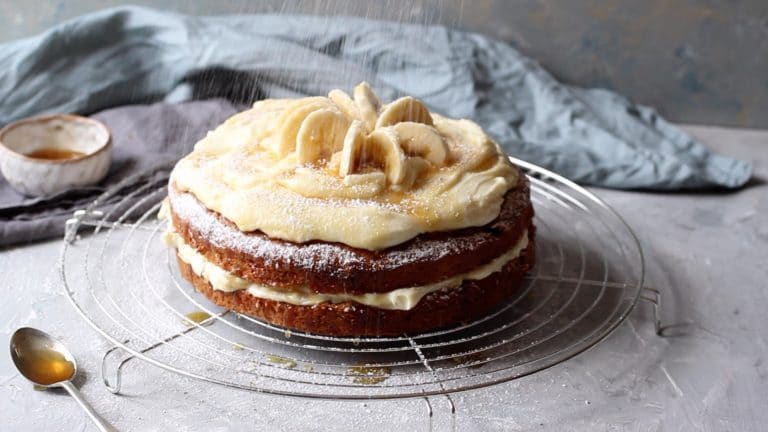 Banana Birthday Cake (Recipe Video+StepbyStep Guide