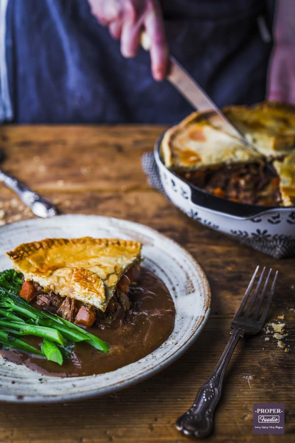Steak and Ale Pie with homemade pastry and steak gravy ProperFoodie