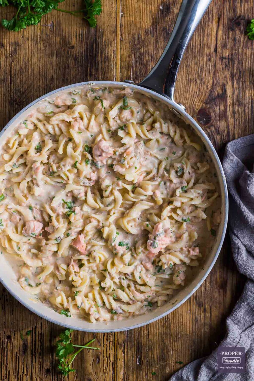 Salmon Pasta Recipe with Creamy Parmesan Sauce ProperFoodie