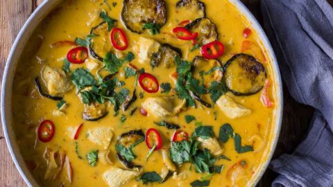 Aubergine sale red curry